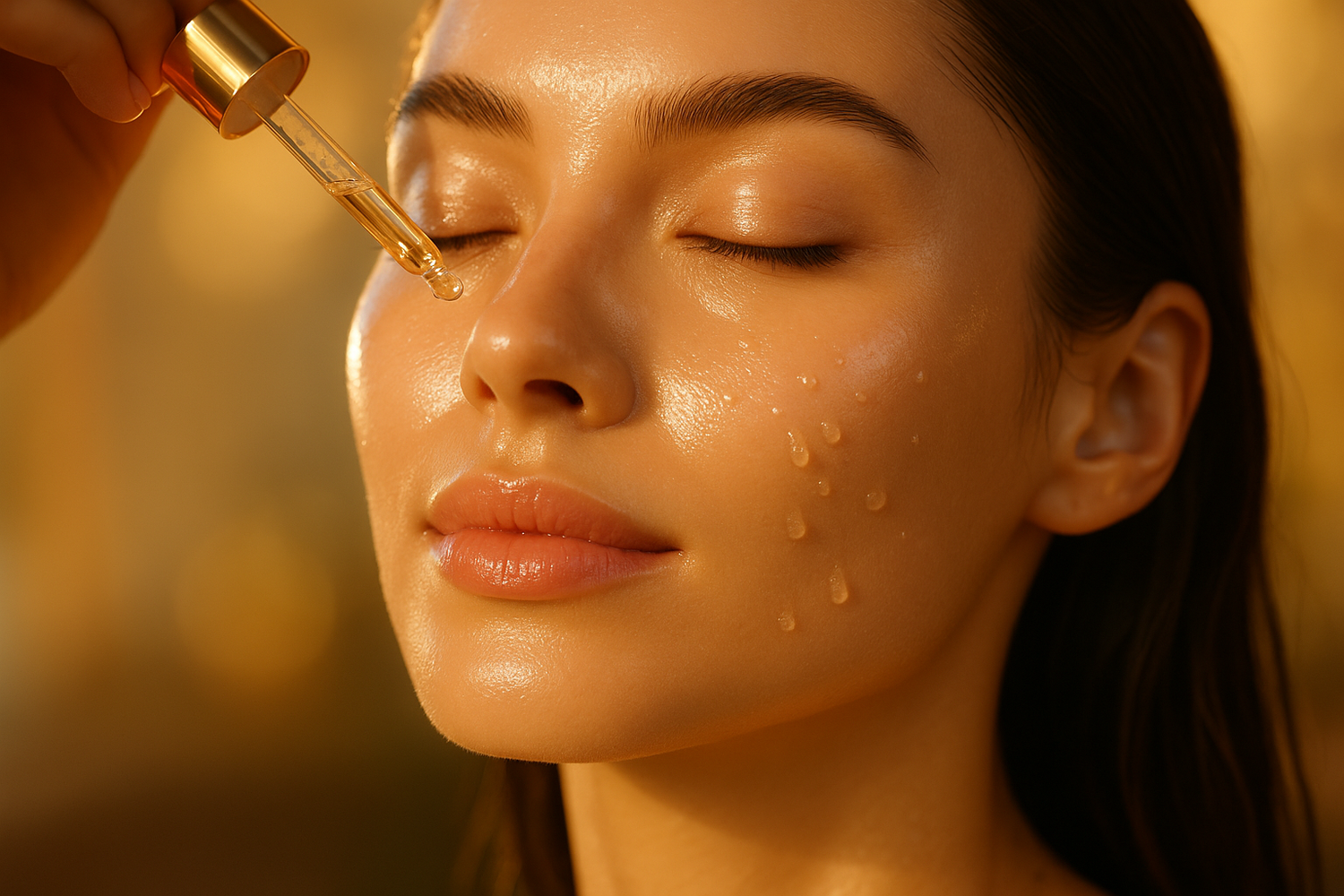 glowing skin with serum