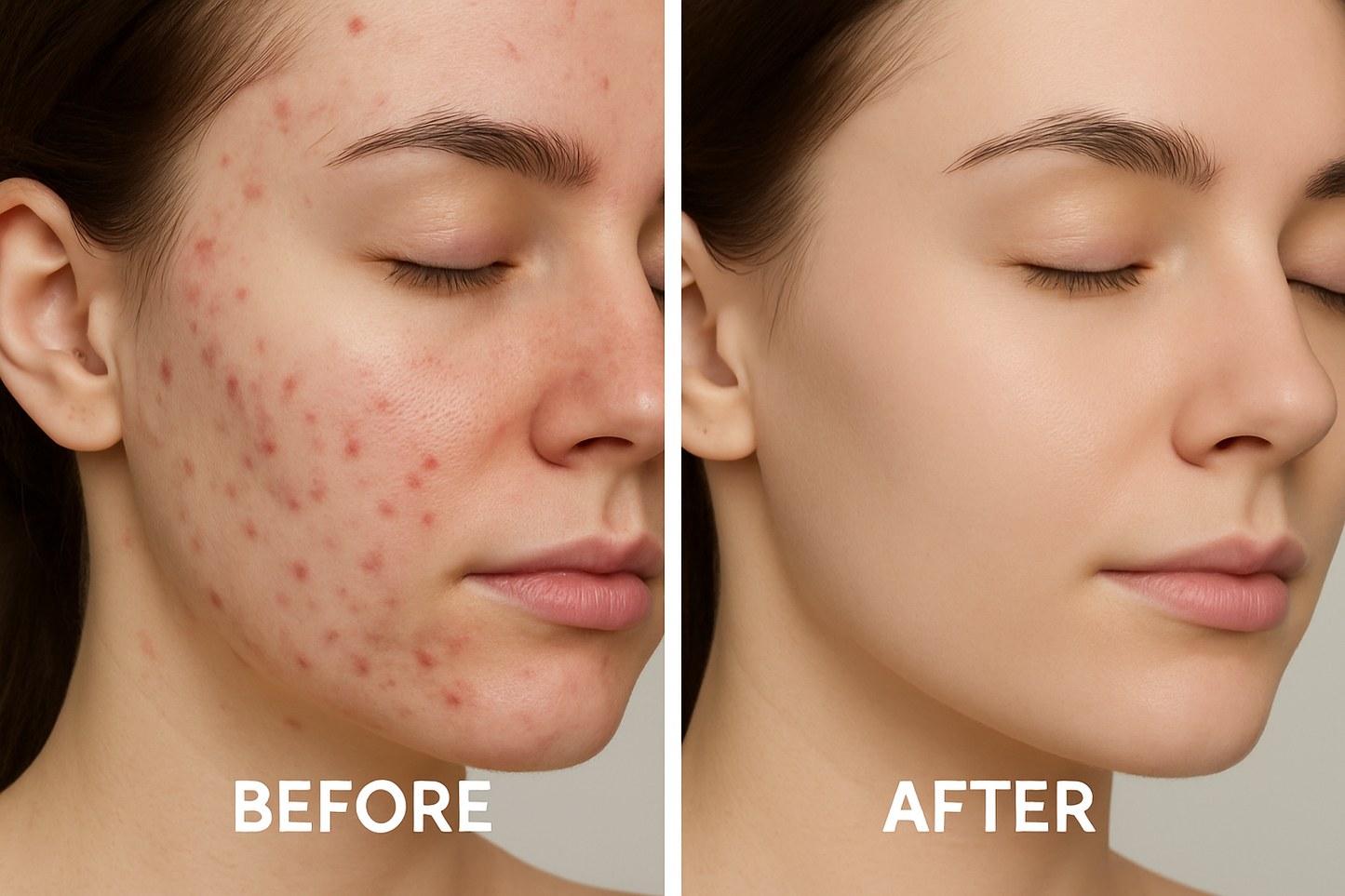 acne prone skin before and after