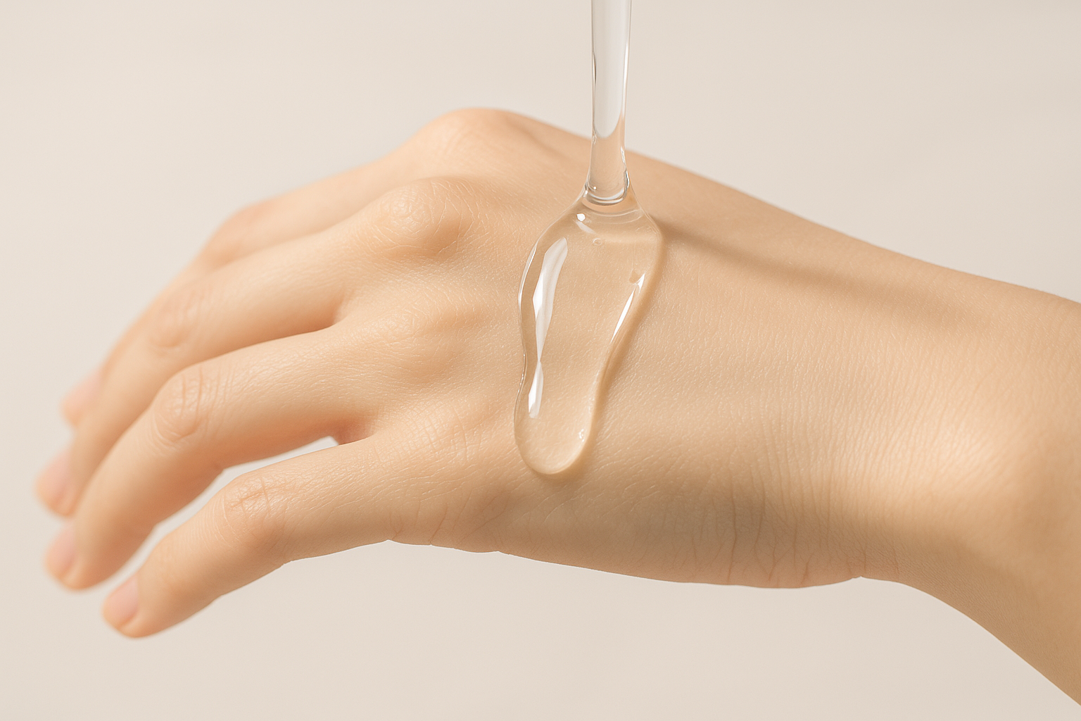 clear serum hand